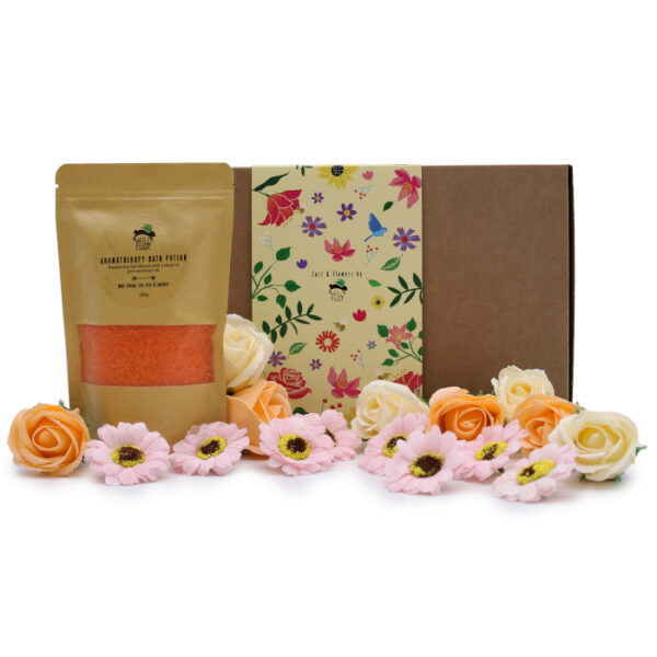 Set Sali da Bagno e Fiori di Sapone Arancio e Rosa - Disintossicante