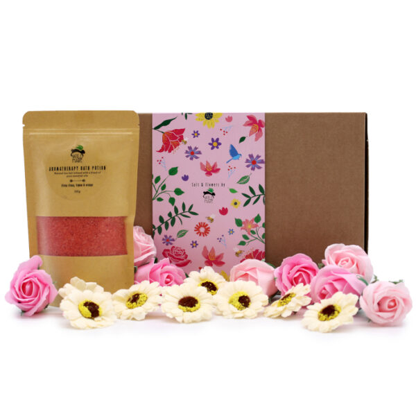 Set Sali da Bagno e Fiori di Sapone Rosa- Passione