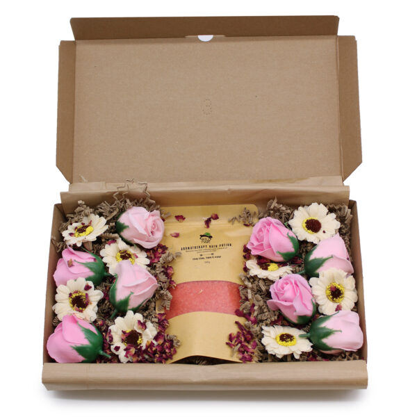 Set Sali da Bagno e Fiori di Sapone Rosa- Passione - immagine 2