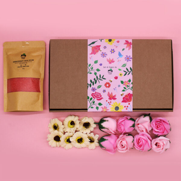 Set Sali da Bagno e Fiori di Sapone Rosa- Passione - immagine 5