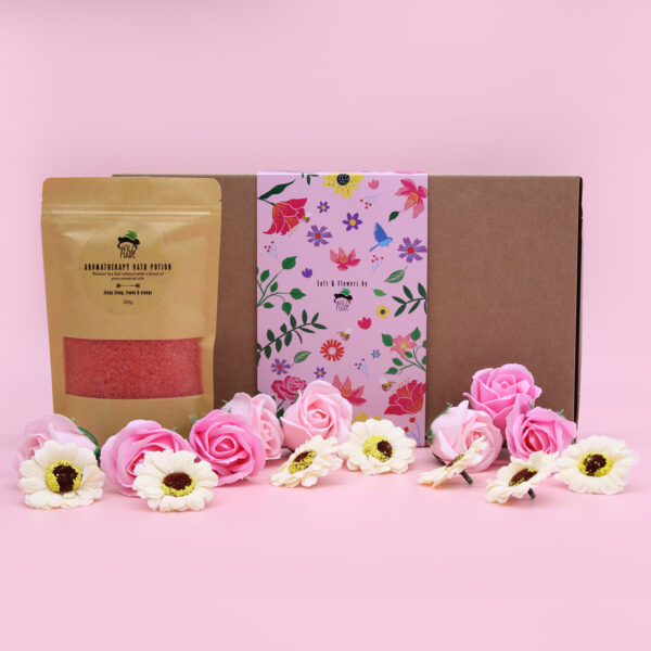 Set Sali da Bagno e Fiori di Sapone Rosa- Passione - immagine 6
